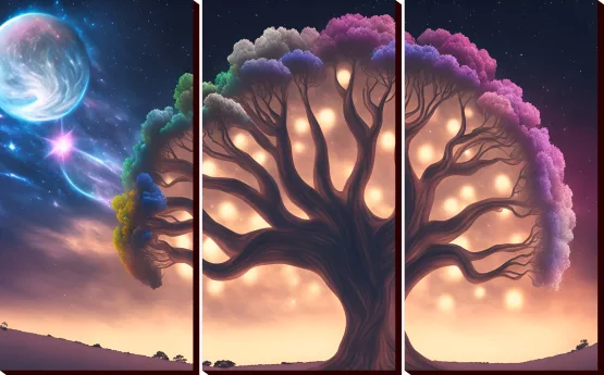 Mural tríptico árbol de la vida