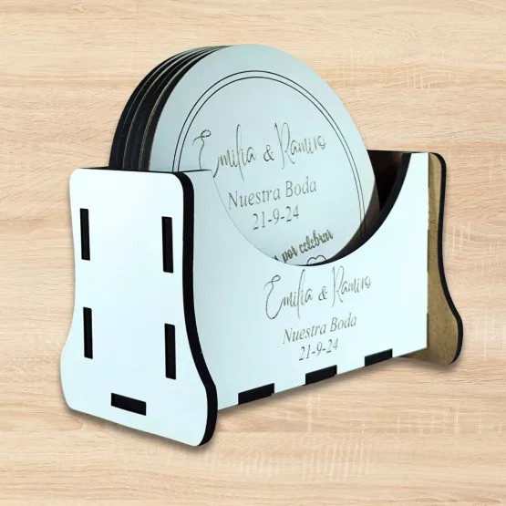 Posavasos Personalizados en Madera Blancos - Imagen 3