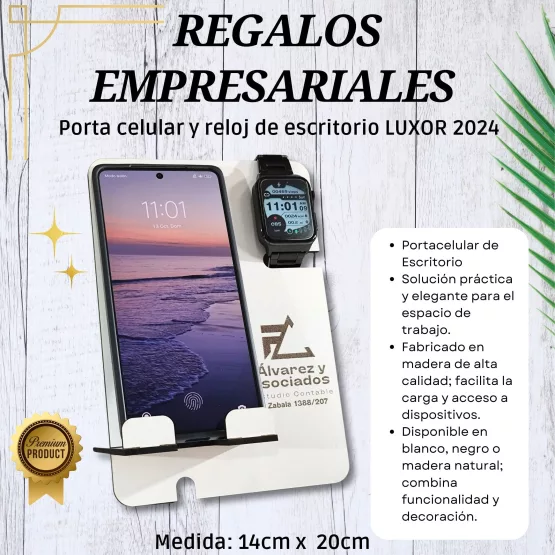 Regalos Empresariales Portacelular de Escritorio Premium Luxor