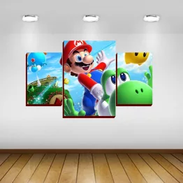 Mural Cuadro Triptico Mario Bros videojuegos