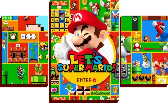 Mural Cuadro Triptico Mario Bros videojuegos